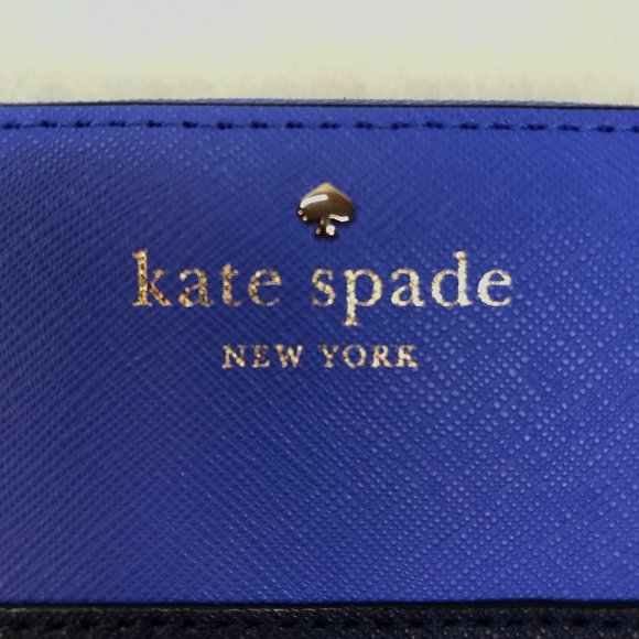 NWT Kate Spade Leather Color Block Zip Around Continental Wallet in Royal & Navy - Picture 10 of 10